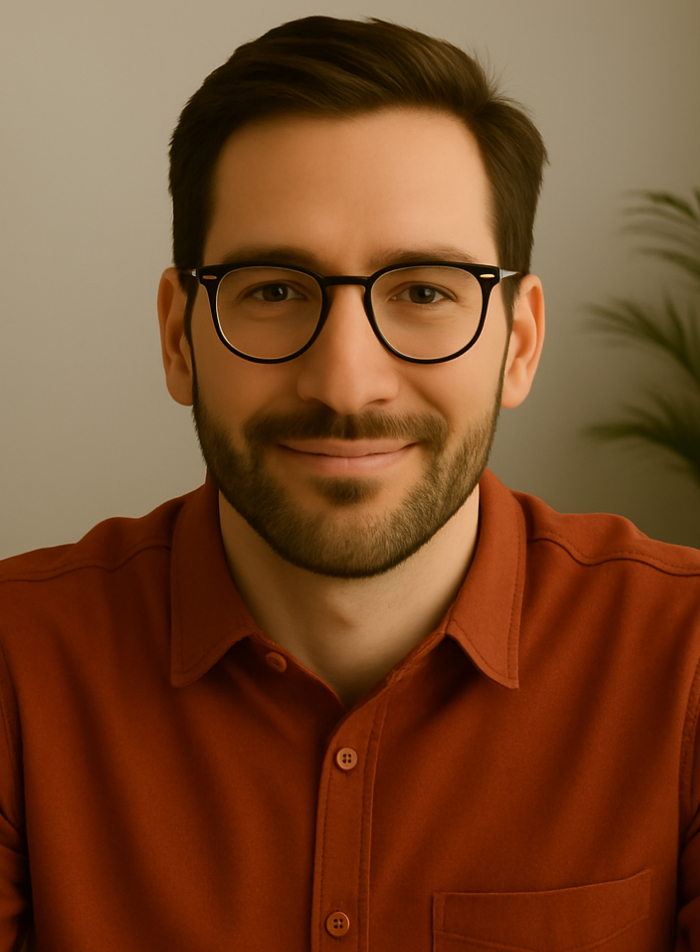 Man on video call